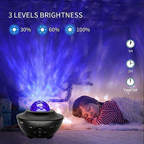 Dongzhen Starry Night Light Projector For Bedroom，Sky Galaxy Projector Ocean Wave Projector Light With Remote Control & Bluetooth Music Speaker, As Gifts For Birthday Party Bedroom #TOP1