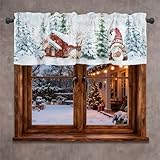 Generisch Weihnachtsgardine Kurz,Bistrogardine Scheibengardine Weihnachten,Festlich Dekorierter Weihnachtsvorhang,Bistrogardine Für Gemütliche Weihnachtsstimmung in Küche & Wohnzimmer,137x45 cm (D1)