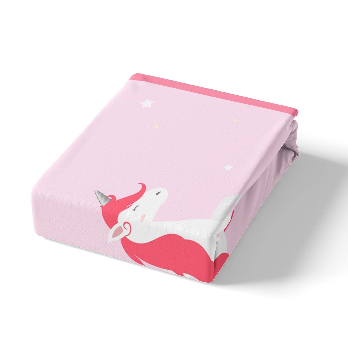 Set di lenzuola con angoli per bambine, con motivo unicorno
