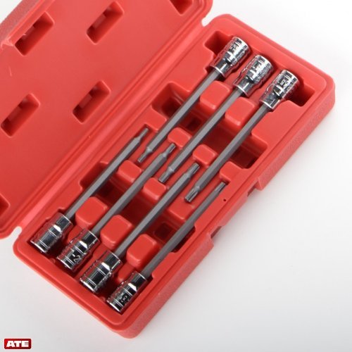 ATE Pro. USA 88214 7 Piece Tamper Star Bit Socket Set, CRV, 3/8" Dr., 22" Length, 10.5" Width
