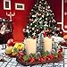 Cinnvoice Christmas Centerpiece Arrangement Set Rustic Wood Tray with LED Candles Artificial Christmas Floral Picks and Pine Cones in Wooden Box Tiered Tray Decor with Red Berries Mini Christmas Tree