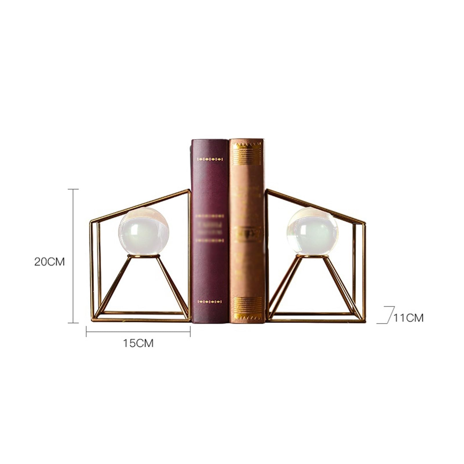 Buchstützen Buchstützen mit Kristallkugel, stabile Kristall-Buchstützen for schwere Bücher, Bücherregal, Büro, Schule, Bibliothek, dekorative Ornamente Buchstütze