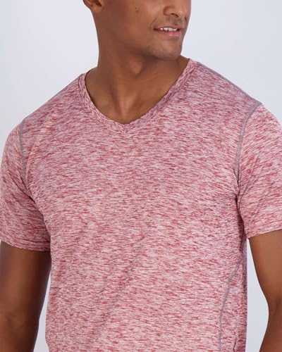 Image of 5 Pack: Men's V-Neck Dry-Fit Moisture Wicking Active Athletic Tech Performance T-Shirt