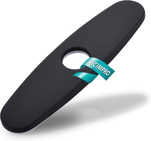 Kicimpro Placa de cubierta de grifo de acero inoxidable negro para fregadero de cocina, grifo de un solo agujero o grifo de baño, cubierta de