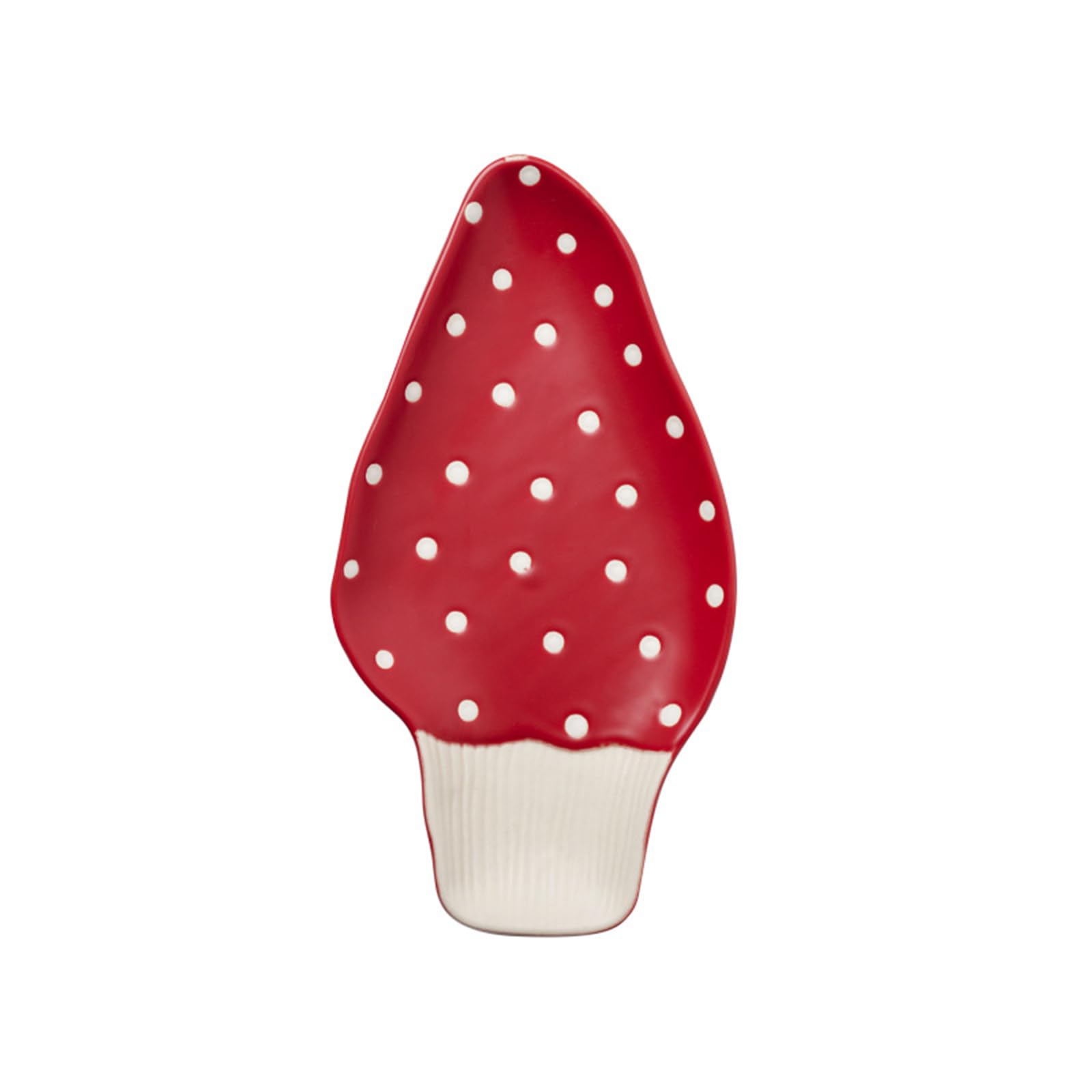 Jarsense Mushroom Salad Plate, Ceramic Cute Dessert Plate, 10 inch Polka Dot Serving Tray Dinner Plate - Long Plate