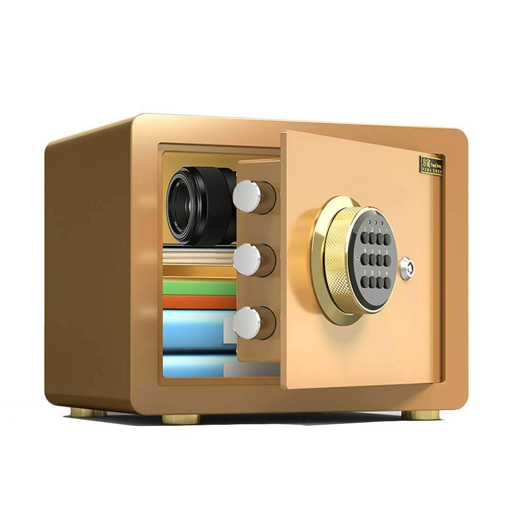 Caja de seguridad fuerte Caja fuerte de alta seguridad Caja fuerte ignífuga de acero con teclado digital Hogar Pequeño antirrobo con llave Gabinete de seguridad familiar simple Contraseña electrónica