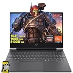 HP Victus 15 Gaming Laptop 15.6" FHD IPS 144Hz (AMD FreeSync Premium) AMD 6-core Ryzen 5 7535HS 16GB DDR5 512GB SSD Radeon RX 6550M (>RTX3050) Backlit USB-C Fast Charge Win11 w/ICP Accessory