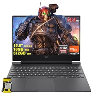 HP Victus 15 Gaming Laptop 15.6″ FHD IPS 144Hz (AMD FreeSync Premium) AMD 6-core Ryzen 5 7535HS 16GB DDR5 512GB SSD Radeon RX 6550M (>RTX3050) Backlit USB-C Fast Charge Win11 w/ICP Accessory