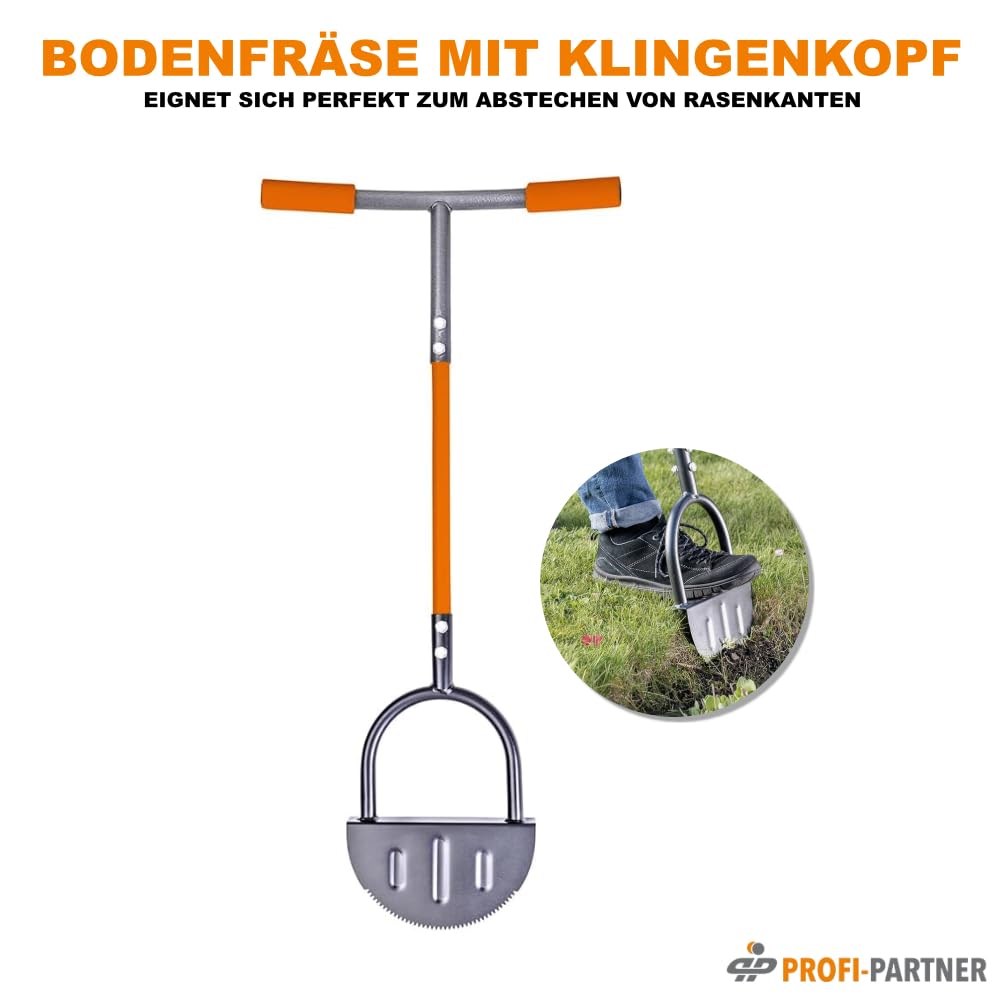 Kraftsparende Bodenfräse 2-in-1 – Gartenkralle & Klingen-Wechselkopf/Kultivator mit Handgriff & Trittplatte, Rückenschonend, Fast 1 m lang, Twist Tiller für Beet/Unkraut/Harte Erde