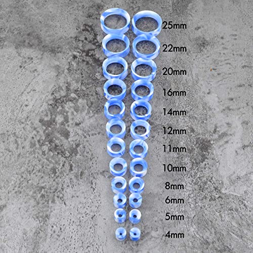 Jewseen 20Pcs Soft Silicone Ear Gauges Flesh Tunnels Plugs Stretchers Expander Double Flared Flesh Tunnels Ear Piercing Jewelry #TOP5