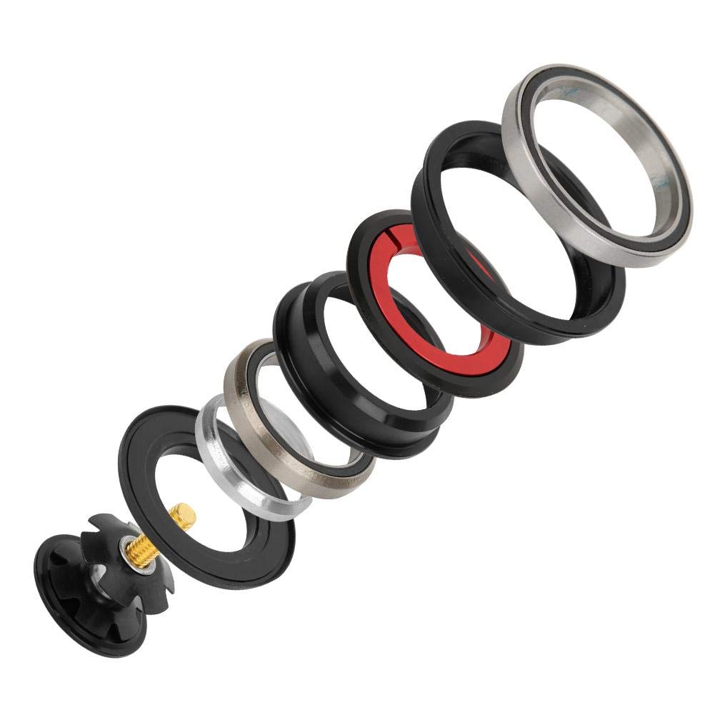 Regun Casque Direction de Vélo, Aluminium 44/55 mm VTT Casque Top Cap Roulements pour fourches à Tube Conique de 1-1/8 po ou 1-1/2 po et Le Tube Droit de Tube Conique Standard de Fourche