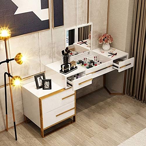 NG Decor Modern Makeup Vanity Expendable Dressing Table White Green Ply Engineered Plywood-picture-11