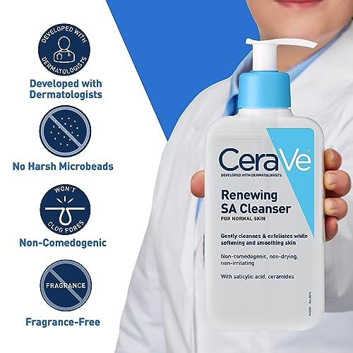 image for CeraVe SA Cleanser | Salicylic Acid Cleanser with Hyaluronic Acid, Nia