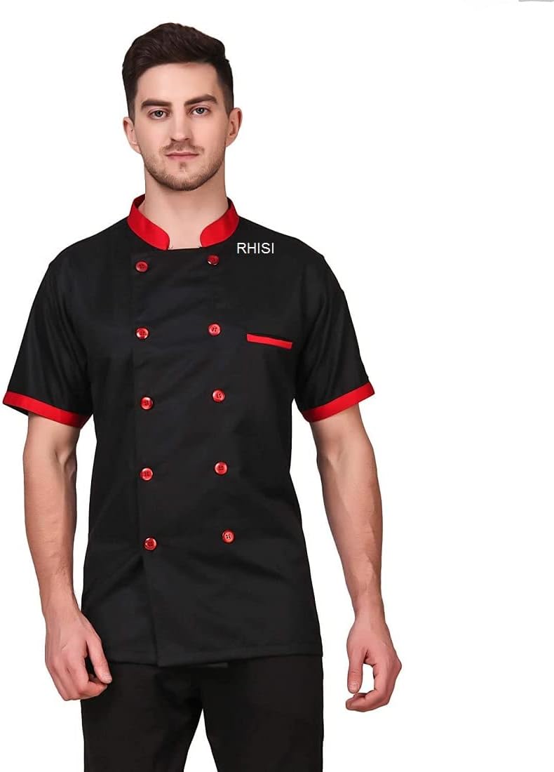 Brand Cotton Poly Mix Dual Color Chef Work Shirt Short Sleeve wear New Adult Size wear New