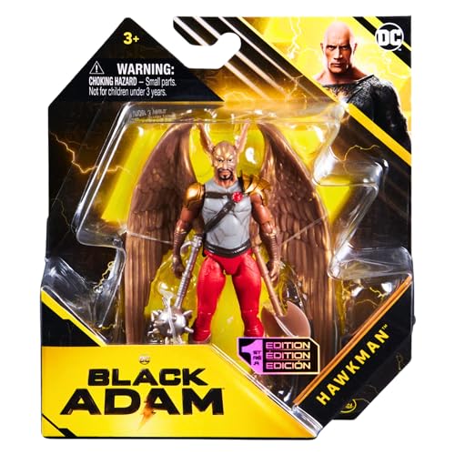 DC Comics Black Adam Movie - Figura de acción articulada coleccionable de 10 cm con accesorios, Hawkman