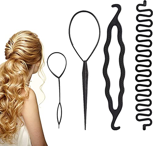Hair Styling Accessories, Hair Bun Maker Braiding Styling Disk Twist Tools DIY Accessories(#1), Black