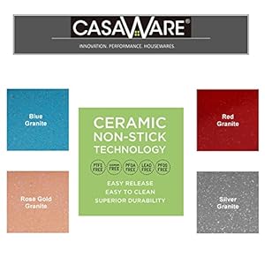 casaWare Ceramic Coated NonStick LasagnaRoaster Pan 13 x 10 x 3 Inch Silver Granite
