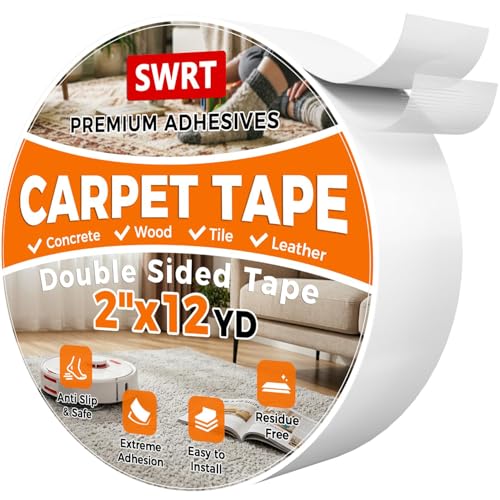 SWRT Double Sided Carpet Tape, 2 Inch x 12 Yards
