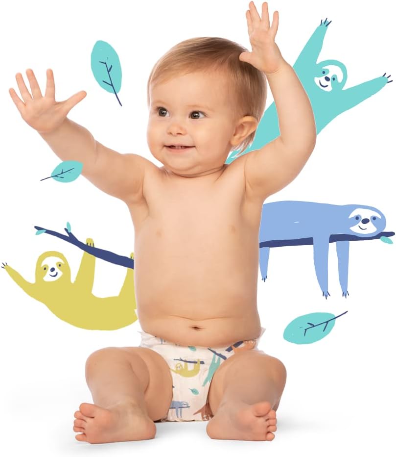 Hello Bello Premium Baby Diapers Size Newborn I 35 Count of Disposeable, Extra-Absorbent, Hypoallergenic, and Eco-Friendly Baby Diapers with Snug and Comfort Fit I Sleepy Sloths