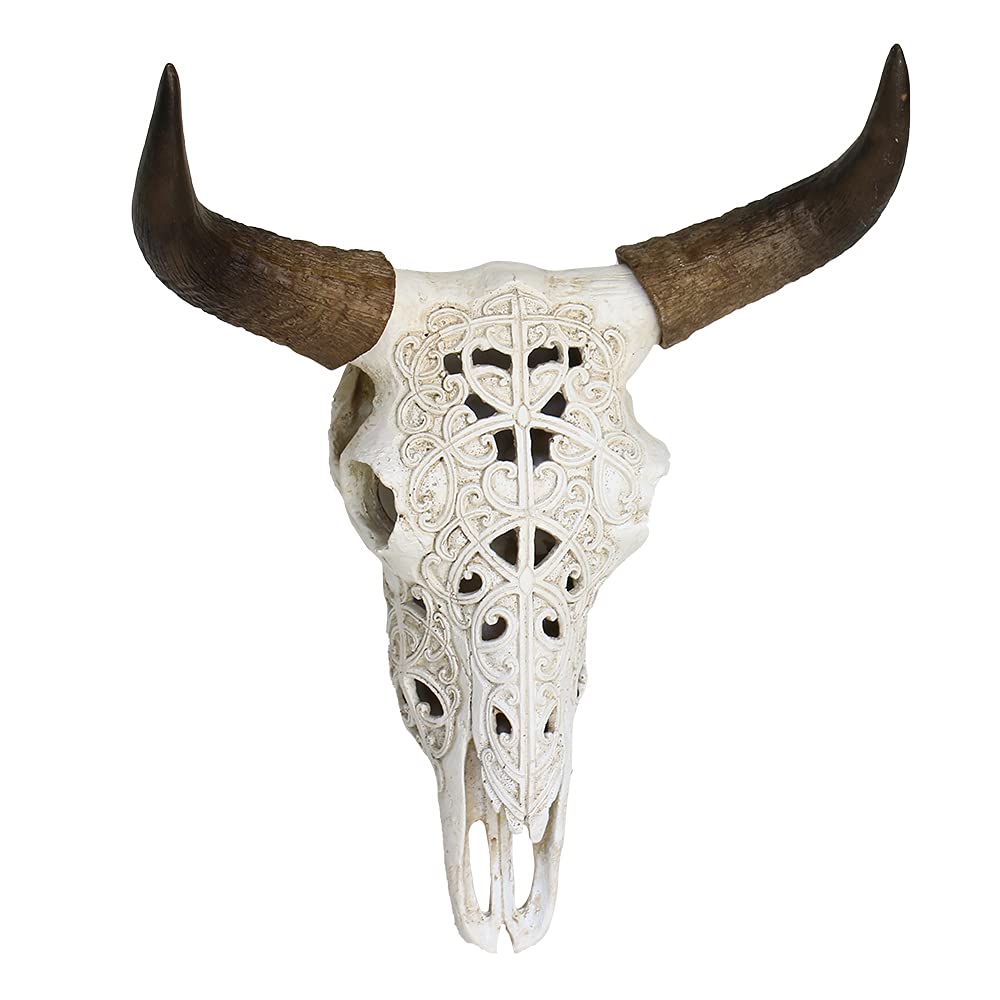 OTARTUDE Sculpture murale à suspendre au design tribal - 48 cm - Blanc