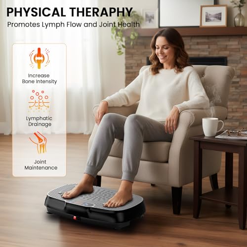 Image of Vibration Plate Exercise Machine: TISSCARE Vibrating Plates for Weight Loss and Lymphatic Drainage, 400lbs Shake Plate Whole Body Workout Platform for Home Fitness Fat Burner Gifts