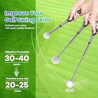 NUISISA Retractable Golf Swing Training,Golf Training Aid,Golf Grip Trainer,Golf Accessories for Men,Right-Handed Strength & Tempo Training for Chipping Hitting (Black, 1Pack)