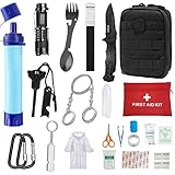 【Regalo Perfecto】Todas las herramientas de emergencia se han embalado en equipos profesionales de supervivencia de 22 X 16 X 9cm Nuestro kit de supervivencia ayuda a sus hijos a desarrollar habilidades prácticas y habilidades de supervivencia al aire libre.