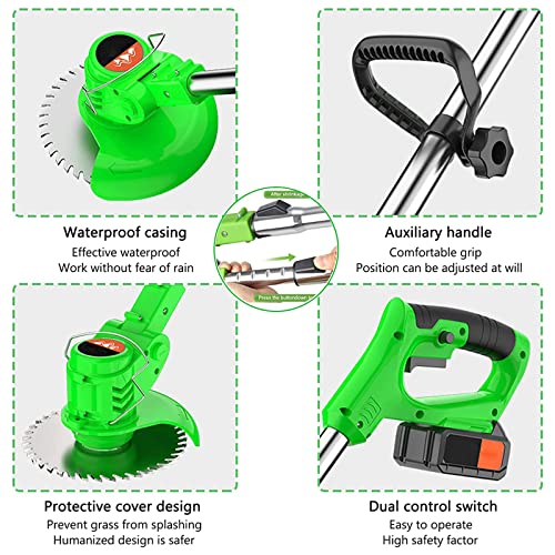 Cordless String Trimmer Electric Weed Eater Battery Powered 24V Weed Wacker 3-In-1 Cutting Tool Lawn Trimmer Edger Height Adjustable Low Noise Brush Cutter For Lawn, Yard, Garden, Bush1 #TOP3