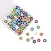 KitBeads 80Pcs 10mm Millefiori Lampwork Glass Beads Flat Round Spacer Beads for Jewelry Making and DIY Craft