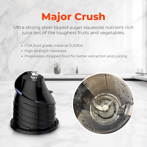 Image of Rosewill Cold Press Juicer, 4.72 inch Wide Feed Chute Juice Extractor Machine, High Juice Yield, Slow Masticating Juicer for Whole Vegetables & Fruits