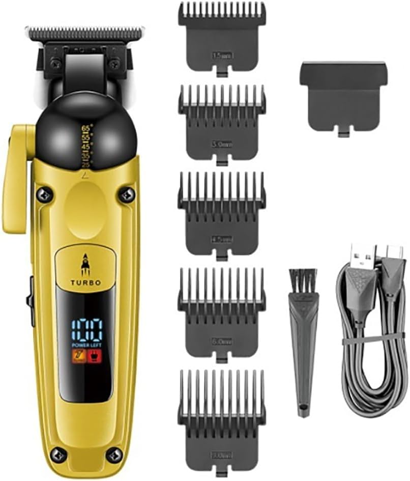 Professional Hair Clippers for Men, Men's Household Electric Hair Clipper With Intelligent Digital Display And 7000 RPM Electric Push Shear(Gold)