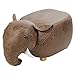 URBNLIVING - Taburete otomano de Piel sintética con Patas de Madera, diseño Moderno, hipopótamo, Rinoceronte, Elefante, Dormitorio, Sala de Estar y Oficina, Elephant