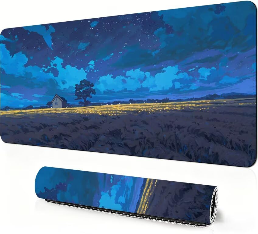 Tapis de souris gaming XXL Champ de Blé idéal pour organiser et sublimer votre bureau à la maison