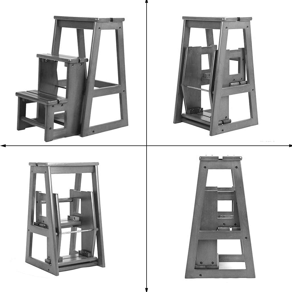 LUNEZY Sgabelli a gradini Sgabello a gradini in Legno massello per Bambini Scaffale per la casa Che Cambia Scarpe Sgabello Scala a 3 gradini (Color : #2)