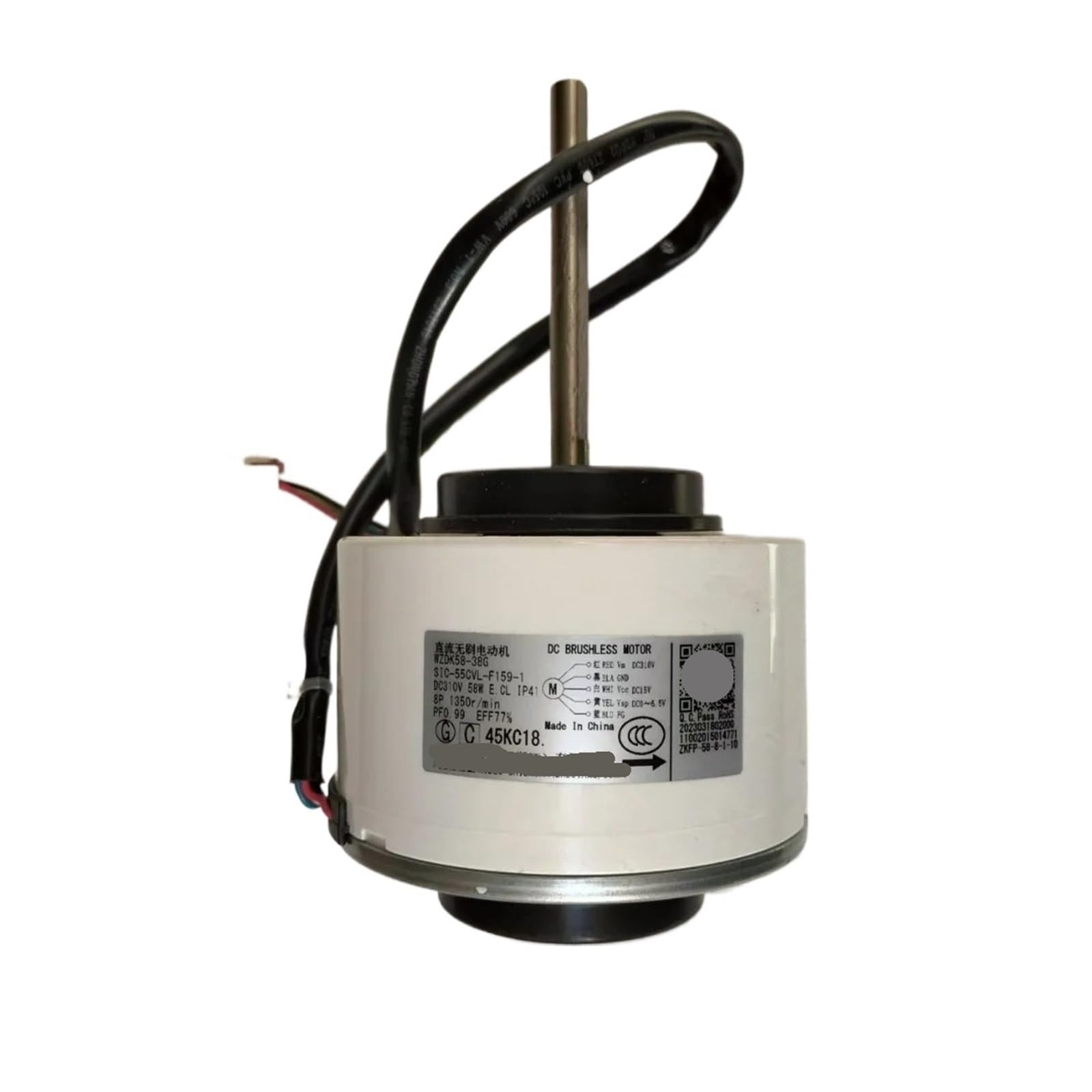 YILMVANY Air Conditioner Motor,Compatible For Midea,WZDK58-38G SIC-55CVL-F159-1 DC310V 58W White Plug Parts