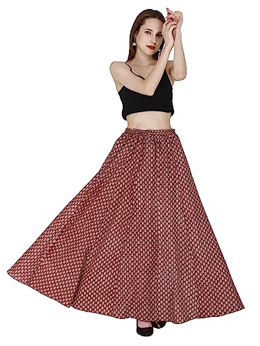 Image of Sttoffa Cotton Printed Women Wear Maxi Long Skirt 40 inch inch Full Length
