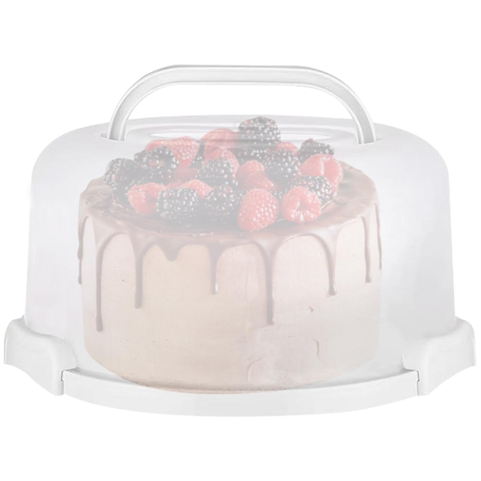 komsoup Cake Transport Container, Cake Storage Box, Clear Cake Carrier Portable Cake Saver Box With Lid And Handle For Cupcake Pie Serving Transport