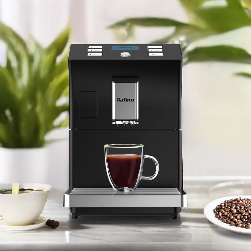 Máquina de Espresso Automática con Molinillo, Pantalla LCD y Calientacopas