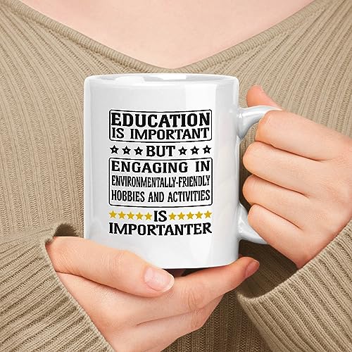 White 11oz Ceramic Mug - Engaging In Environmentally-friendly Hobbies And