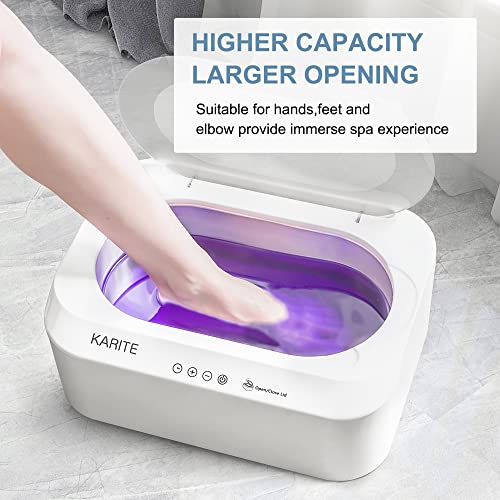Karite Paraffin Wax Machine For Hands And Feet With Auto Open Lid, Arthritis Paraffin Bath,20Min Fast Wax Meltdown, Precision Temperature Control, 4500Ml Paraffin Warmer With 8Pack Refills #TOP4