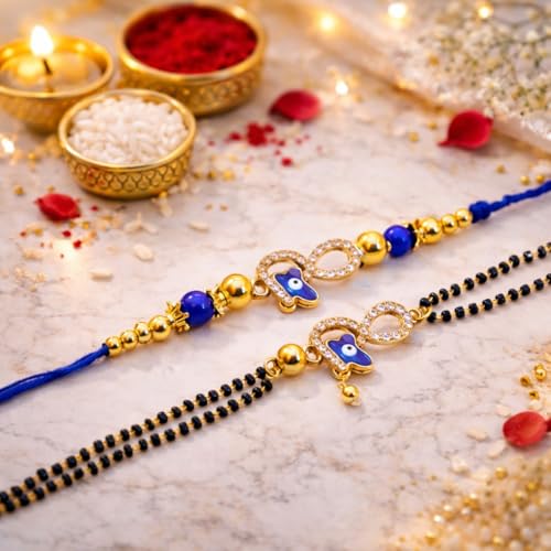 Image of Jaipur Ace Rakhi Gift Hamper for Bhaiya Bhabhi with Silver Plated Bowl Set, Pooja Thali, 2 Designer Rakhis, Roli Chawal, Raksha Bandhan Gift Set for Brother Bhabhi, Premium Rakhi Combo with Red Velvet Box