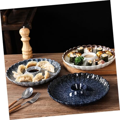 Platos de cerámica redondos para sushi y dumplings miniatura 6