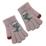 Toddler Infant Soft Fleece Cartoon Dinosaur Gloves Kids Baby Boys Girls Winter Warm Knit Fingerless