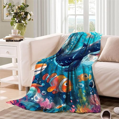 Couverture douce et moelleuse océan, plaid chaud pour lit