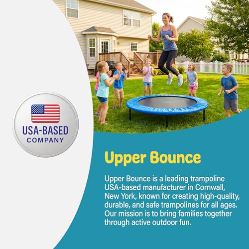 Image of Machrus Upper Bounce Mini Rebounder Trampoline for Adults and Kids, Exercise, Indoor Fitness, Foldable Round Jumping Exerciser, Supports up to 220 lbs