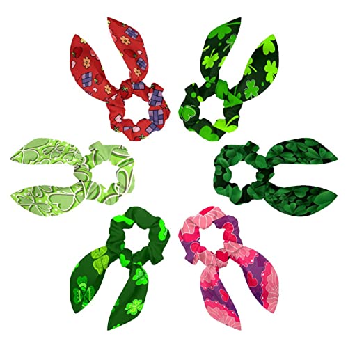 Chouchous pour cheveux lot de 6 élastiques doux oreilles de lapin trèfle pour éviter la casse