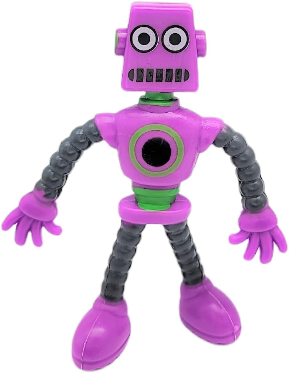 AMERICAN WIT Cool Colorful Bendable Flexible Rubber Robots (4") Figures Sensory Stress Relief Fidget Toys. Great Party Favor (24 Pack)