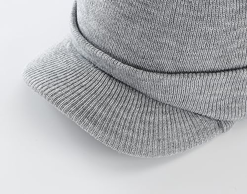 Image of Home Prefer Men's Winter Beanie Hat with Brim Warm Double Knit Cuff Beanie Cap Watch Radar Hat