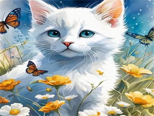 Peinture Diamant 5D Chat Grand Format, le cadeau idéal pour amateur d'activité manuelle
