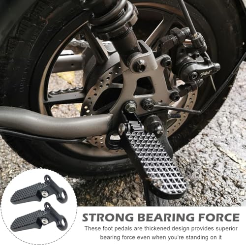 Image of 1 Pair of Bike Foot Pegs, 2Pcs Folding Rear Passenger Footrests Aluminum Alloy Non-Slip Pegs for Foldingd Mountain Durable Bike Scooter,76x37mm